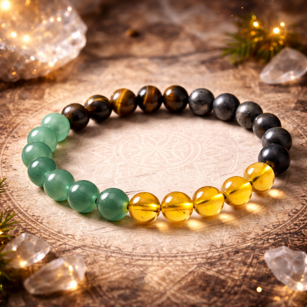 ABUNDANCE FLOW GREEN AVENTURINE & CITRINE BRACELET