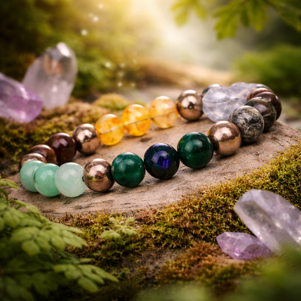Natural Energy Yoga Bracelet – Multicolor Marble Stone Beads
