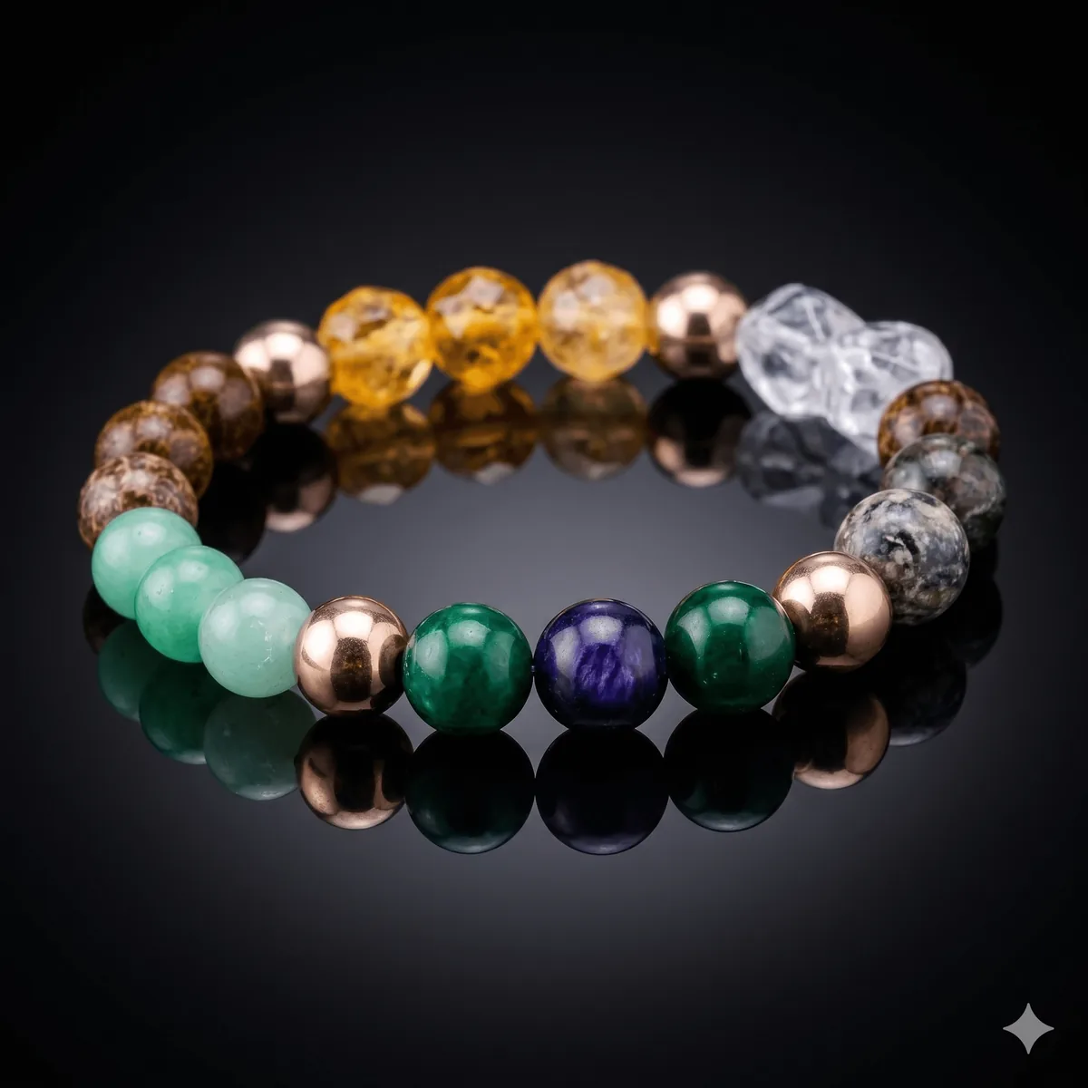 Natural Energy Yoga Bracelet – Multicolor Marble Stone Beads